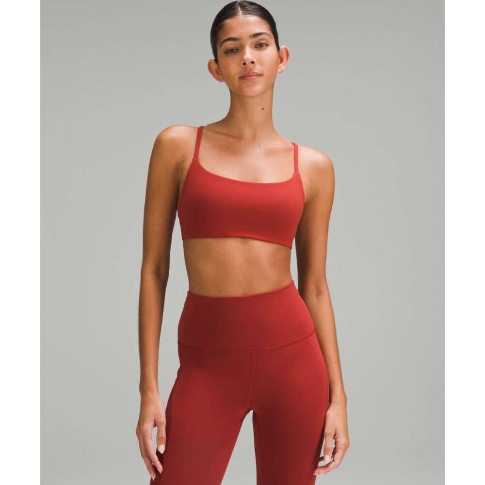 Lululemon Wunder Train Strappy Racer Bra Terra Orange 4 A/B EUC